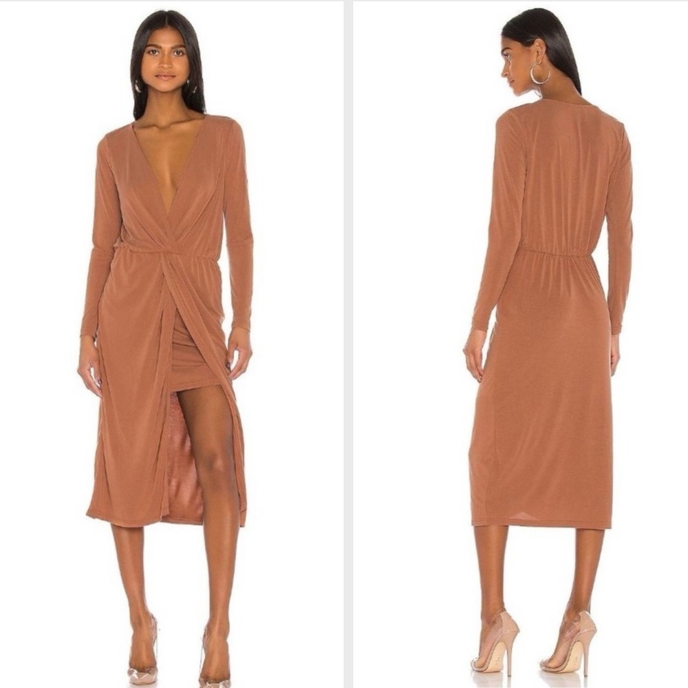 Revolve x L'Academie The Judy Midi Dress in Terracotta, New with Tags